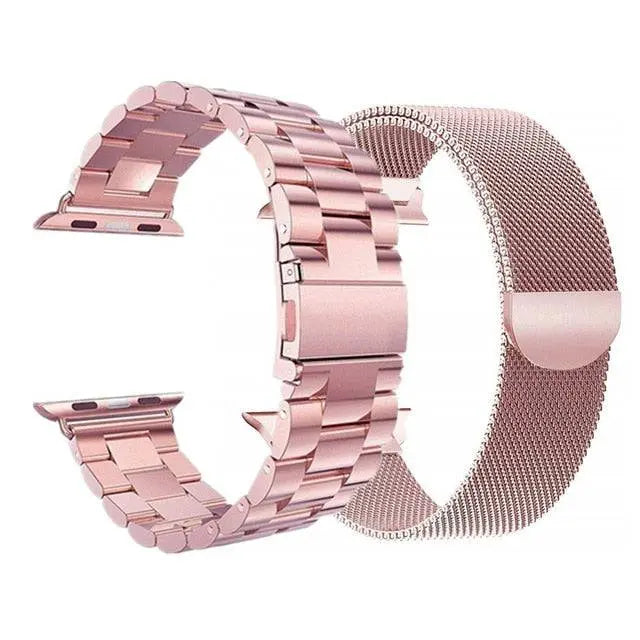 Metal Watchband Twin Pack – Mesh & Link Straps Compatible with 42mm, 46mm, 49mm Smartwatches