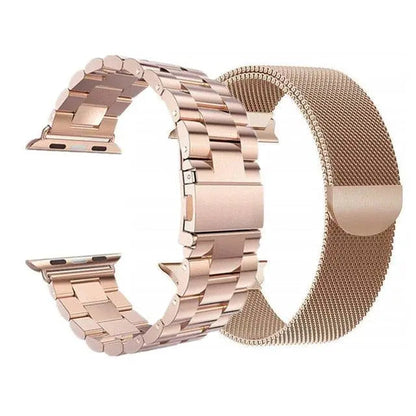 Metal Watchband Twin Pack – Mesh & Link Straps Compatible with 42mm, 46mm, 49mm Smartwatches