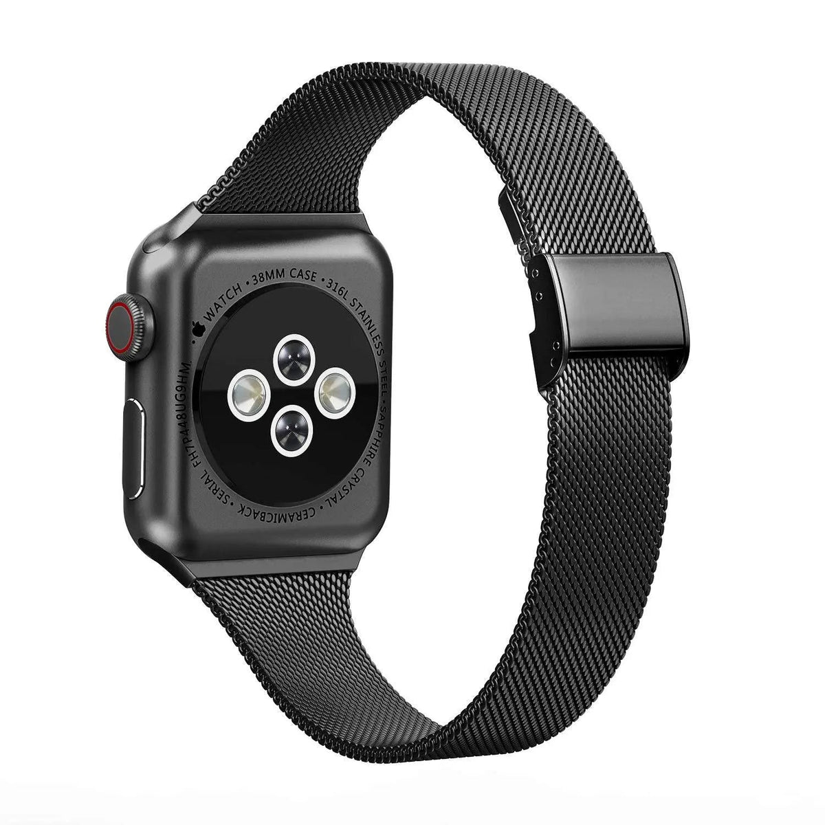 Adjustable Stainless Steel Link Bracelet for Apple Watch – Magnetic Clasp, Multiple Size Options