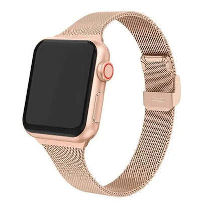 Adjustable Stainless Steel Link Bracelet for Apple Watch – Magnetic Clasp, Multiple Size Options