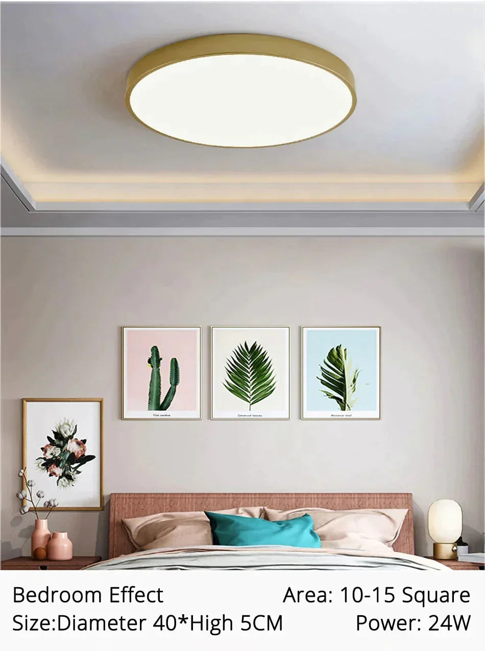 Dimmable LED Ceiling Light Fixture with Remote Control – Modern Flush Mount Design for Bedroom, Living Room & Kitchen