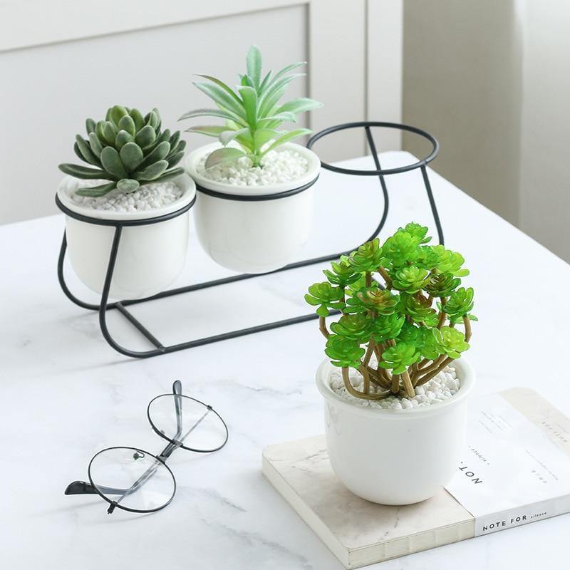 Metal Sleigh Succulent Trio