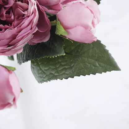 9-Piece Faux Silk Peonies Artificial Flowers