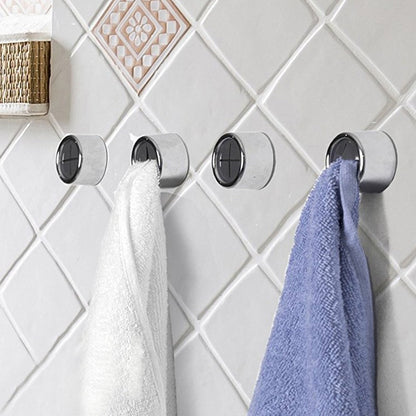 Clip-On Fabric Bar Set of 3 Adhesive Mount Silver Steel Organizer for Kitchen & Bathroom Counters No Drilling