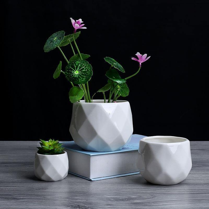 Diamond Ceramic Succulent Pots