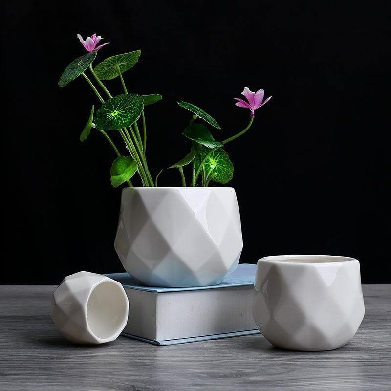 Diamond Ceramic Succulent Pots
