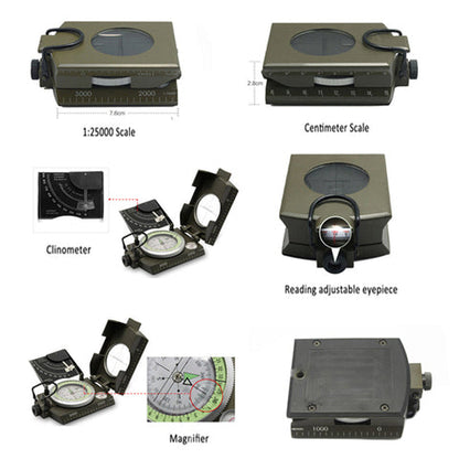 Precision Navigation Compass | Multi-Purpose Tool with Adjustable Sighting Lens | Durable & Waterproof for Outdoor Adventures