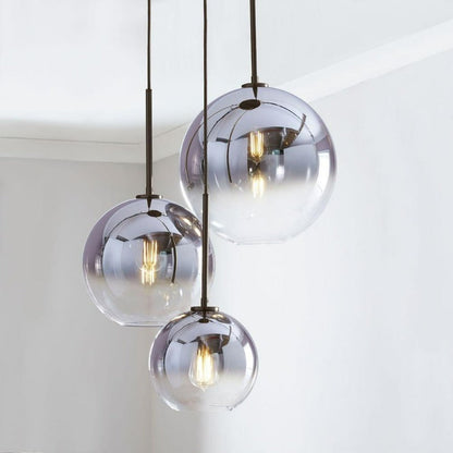 Stylish Brass Pendant Light with Glass Shade
