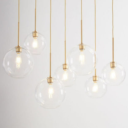 Stylish Brass Pendant Light with Glass Shade
