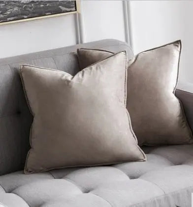 Plush Velvet Throw Pillow Cover 18x18 Inch Beige Hidden Zipper for Couch Bedroom Accent Decor Square Cushion Case Soft Home Textiles