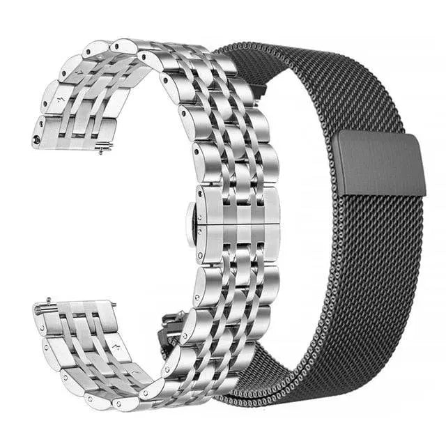 Stainless Steel Watch Strap for Galaxy Watch 4/5/6 – Adjustable Metal Band with Secure Clasp & Multiple Finish Options