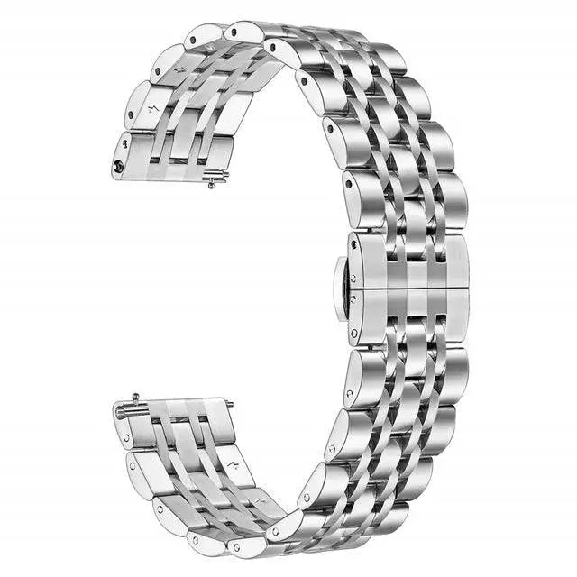 Stainless Steel Watch Strap for Galaxy Watch 4/5/6 – Adjustable Metal Band with Secure Clasp & Multiple Finish Options
