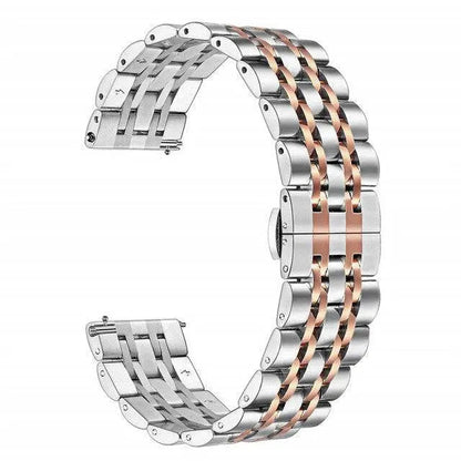 Stainless Steel Watch Strap for Galaxy Watch 4/5/6 – Adjustable Metal Band with Secure Clasp & Multiple Finish Options
