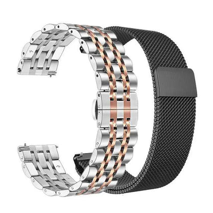 Stainless Steel Watch Strap for Galaxy Watch 4/5/6 – Adjustable Metal Band with Secure Clasp & Multiple Finish Options