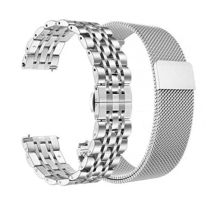 Stainless Steel Watch Strap for Galaxy Watch 4/5/6 – Adjustable Metal Band with Secure Clasp & Multiple Finish Options