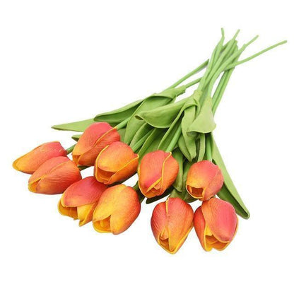 10-Piece Fake Tulips Silk Flowers