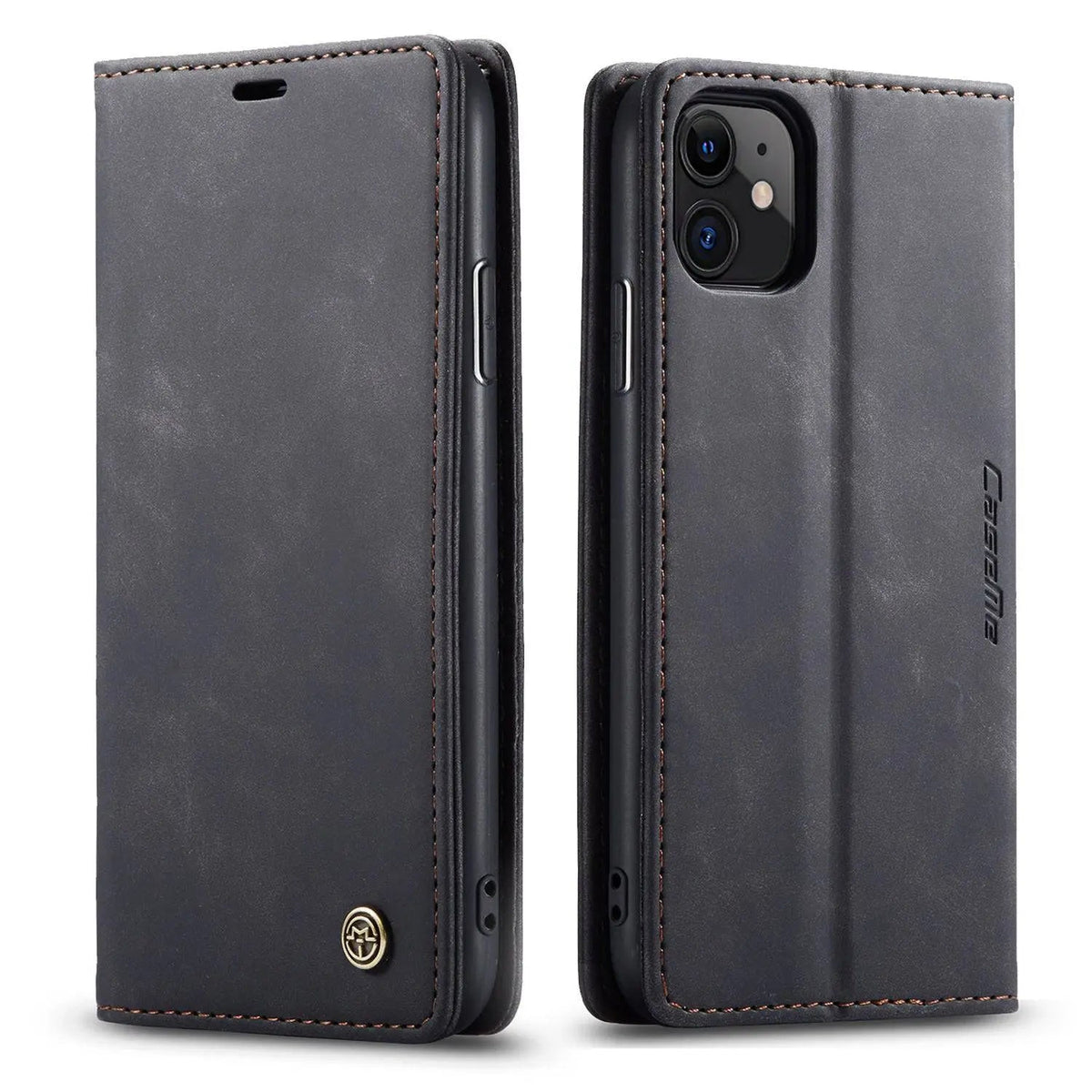 Folio Wallet iPhone Case – Leather-Finish Cover with Card Slots for iPhone 11, 11 Pro & Pro Max – Protective Edge Cover, Camera Cutout &
