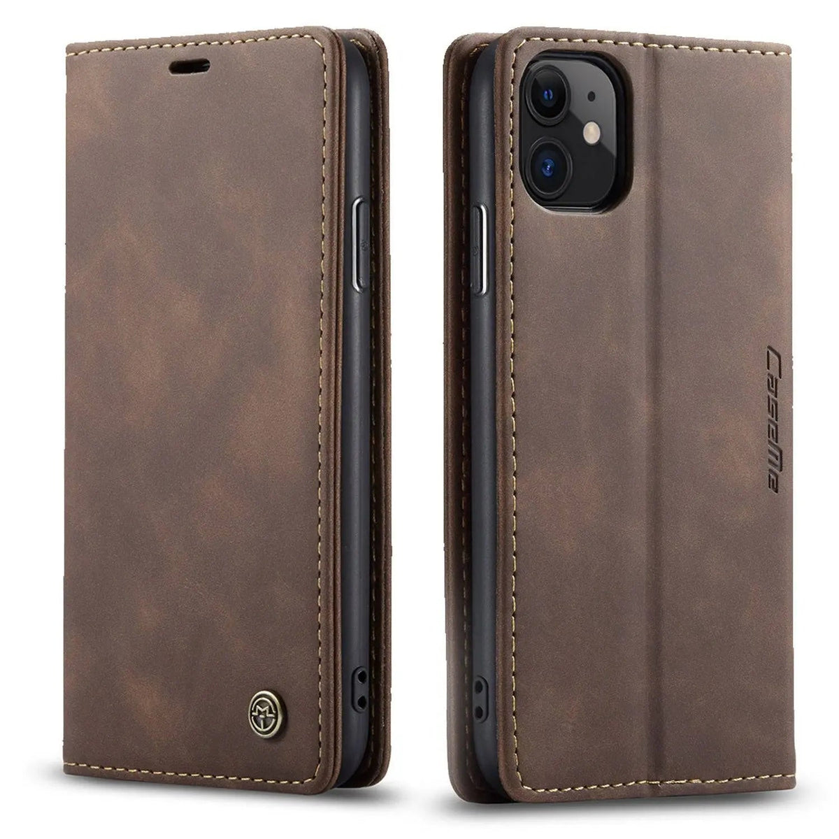 Folio Wallet iPhone Case – Leather-Finish Cover with Card Slots for iPhone 11, 11 Pro & Pro Max – Protective Edge Cover, Camera Cutout &