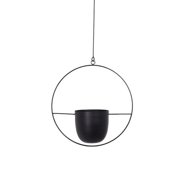 Hanging Plant Holder with Geometric Frame – Modern Wall or Ceiling Mount for Indoor Plants
