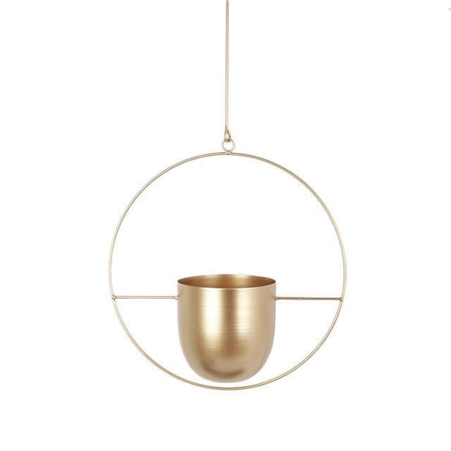 Hanging Plant Holder with Geometric Frame – Modern Wall or Ceiling Mount for Indoor Plants