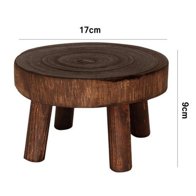 Wooden Plant Holder Seat