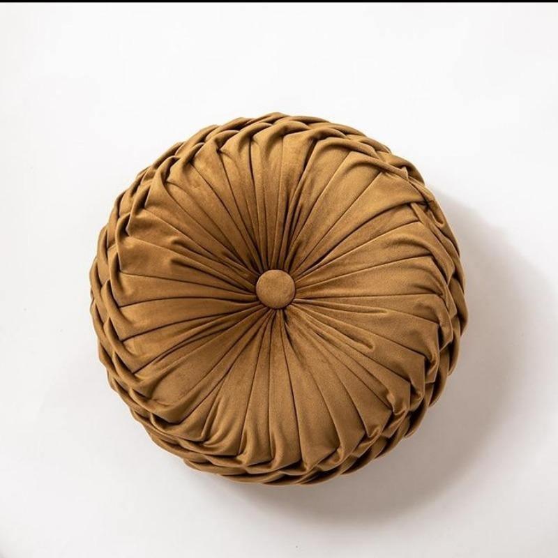 Plush Frill Circular Cushion Toss Pillow