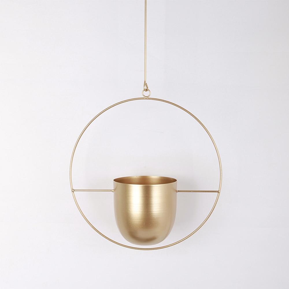 Hanging Plant Holder with Geometric Frame – Modern Wall or Ceiling Mount for Indoor Plants