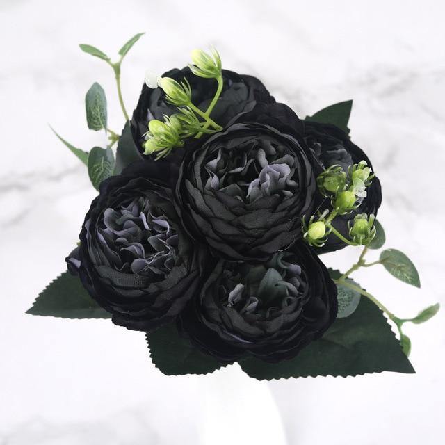 9-Piece Faux Silk Peonies Artificial Flowers
