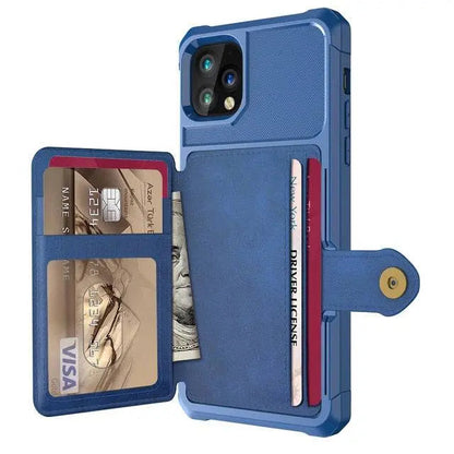 Folio Card Wallet Case with Leather-Look Texture for iPhone 12 Series – Fitted Edge Protection, Raised Camera Guard, Precise Button and