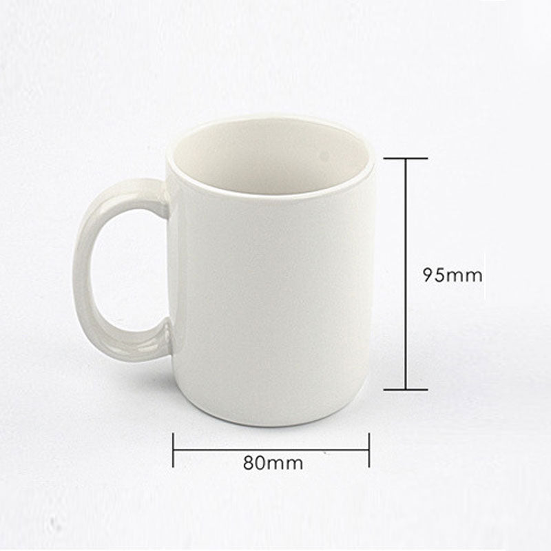 Novelty Coffee Mug with Raised Finger Handle White Ceramic 12 oz for Home Office Kitchen