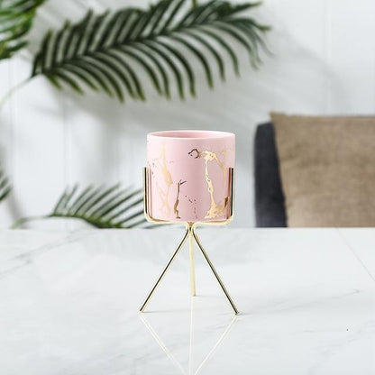Geometric Marbled Serenity Planter