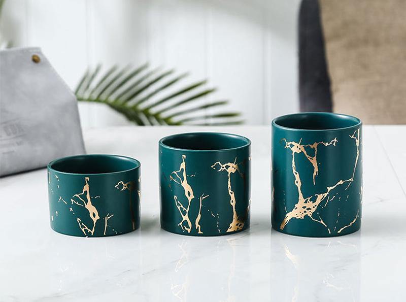 Geometric Marbled Serenity Planter