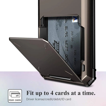 Armor Card Wallet iPhone Case with Military-Grade Protection | Black Mamba Shock-Absorbing Shell for iPhone X through 13 Series