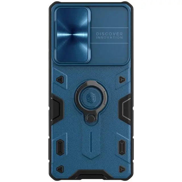 Aluminum Ring Stand Phone Case with Camera Guard for Samsung Galaxy S21, S21 Plus & S21 Ultra – Built-In Kickstand & Shockproof Frame