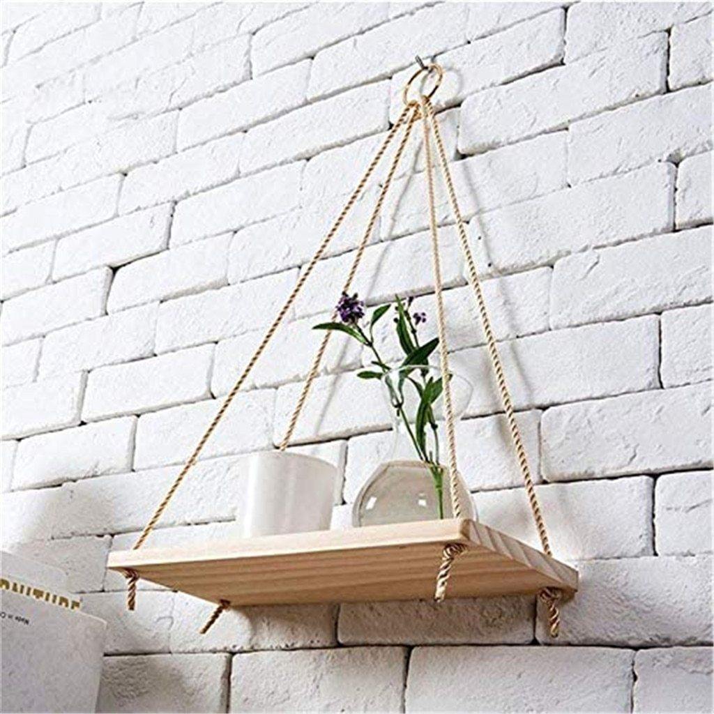 Wooden Rope Swing Wall-Mounted Rack