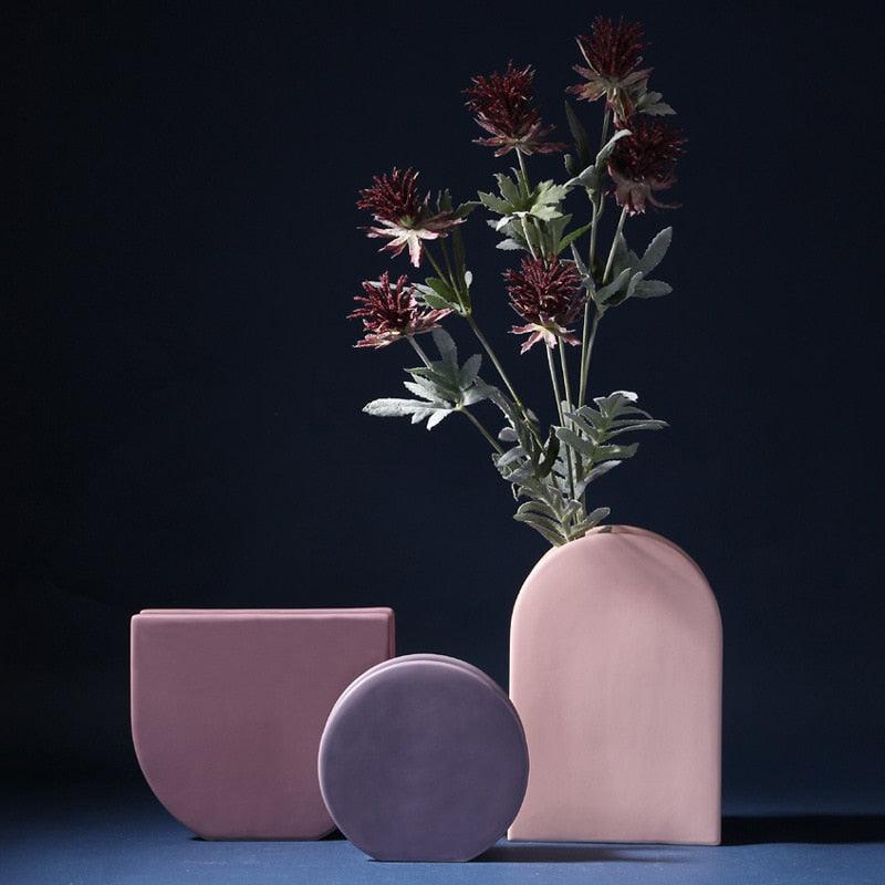 Rose & Lavender Geometric Ceramic Containers