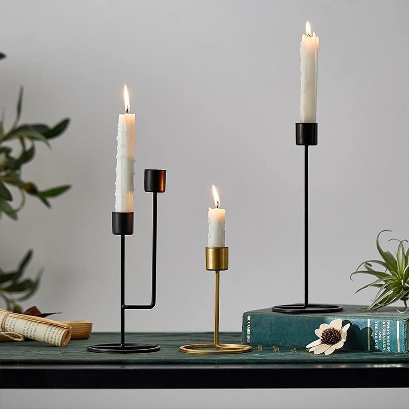 Mondrian Metal Taper Candle Holders and Candelabras