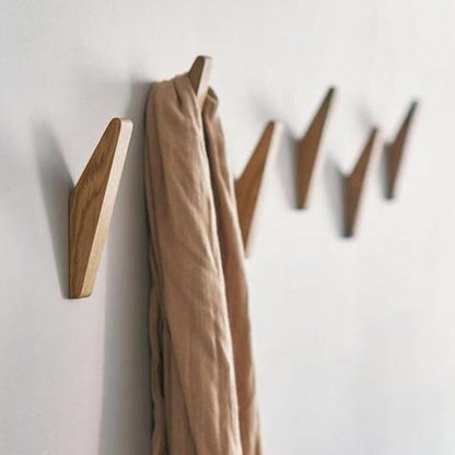 Natural Wood Wall Hooks Set of 2 – 5.3 in Peg Hangers for Coat Towel Bag Storage in Entryway Bedroom Bathroom