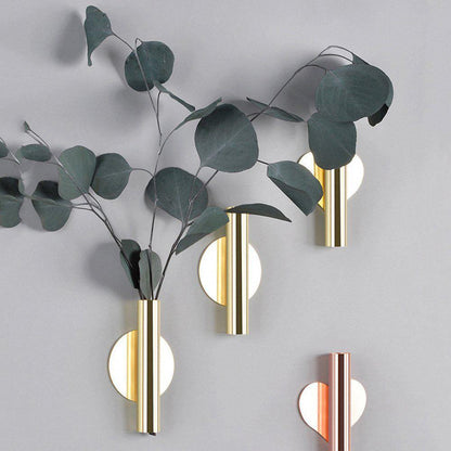 Sleek Metal Tube Vase