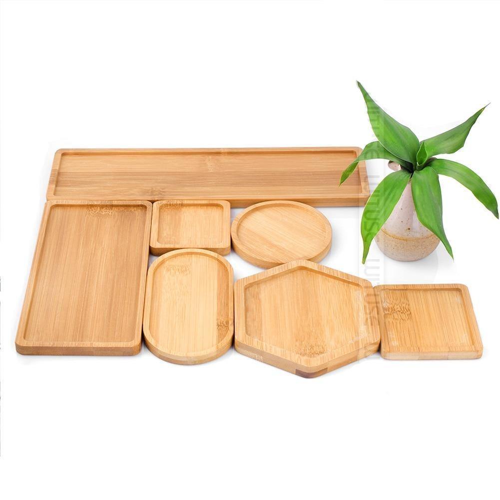 Bamboo Planter Saucer Trays