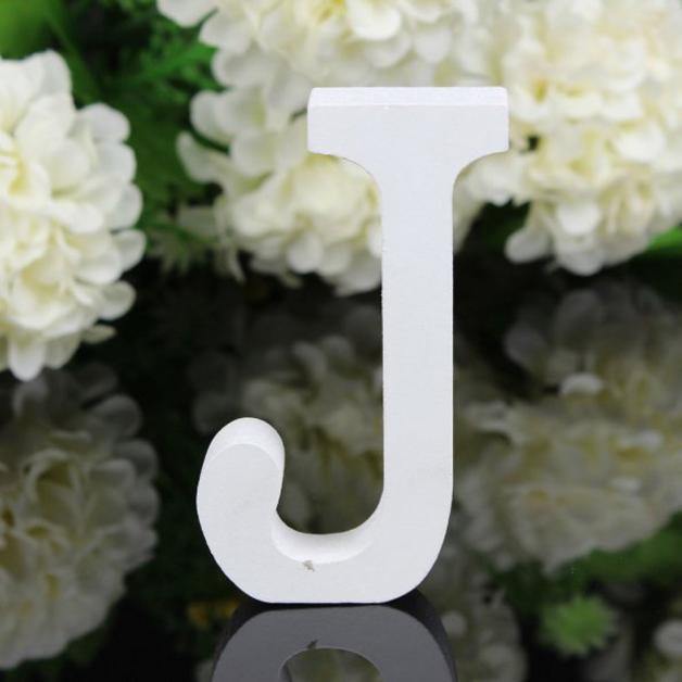 White Standing Mountable Wood Letter