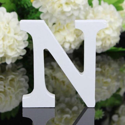White Standing Mountable Wood Letter