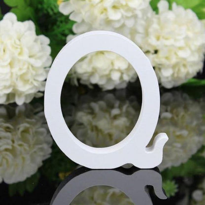 White Standing Mountable Wood Letter