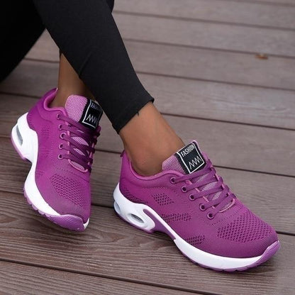 Women's Cushioned Platform Walking Shoes | Shock-Absorbing Orthopedic Sneakers with 1.6 in Lift | Breathable Mesh Athletic Footwear for