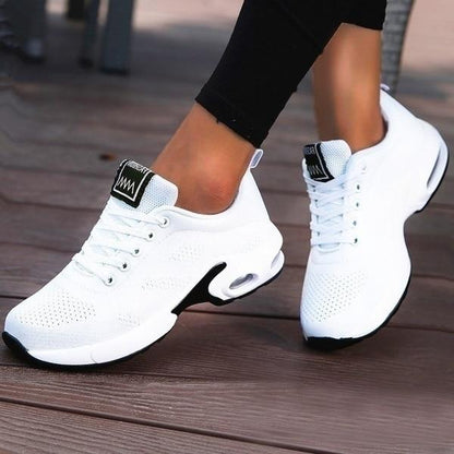 Women's Cushioned Platform Walking Shoes | Shock-Absorbing Orthopedic Sneakers with 1.6 in Lift | Breathable Mesh Athletic Footwear for