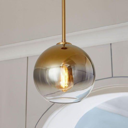 Stylish Brass Pendant Light with Glass Shade - Ortekor