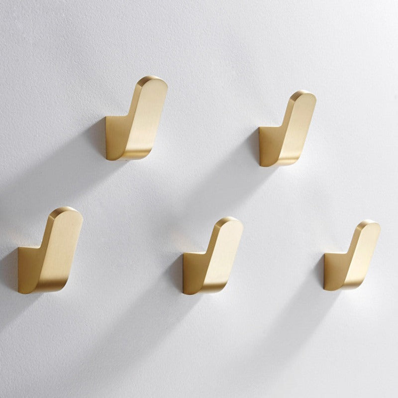 Elegant Wall Hooks | Modern Golden Brass Robe Hooks with Durable Design | Stylish Storage Solution for Organized Spaces