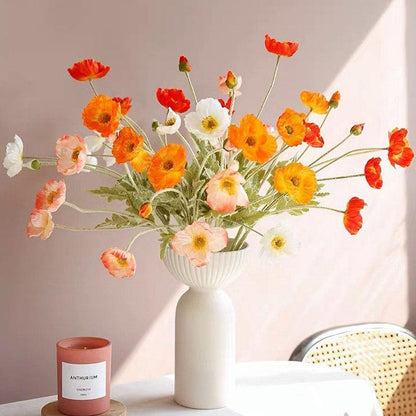 Faux Red Flowers