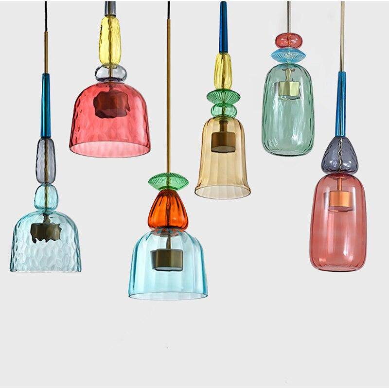 Tinted Glass Drop Light with Height-Adjustable Cord 47 in LED Overhead Fixture for Dining Tables Kitchen Islands Contemporary Suspended Ceil