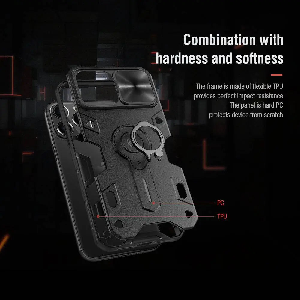 Aluminum Phone Case with Ring Stand for iPhone 13 Series – Camera Guard & Kickstand